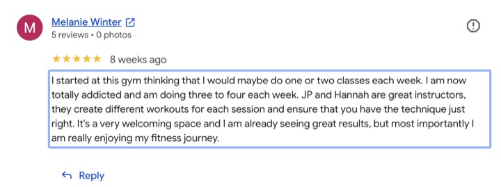 Unity Fitness member review 7